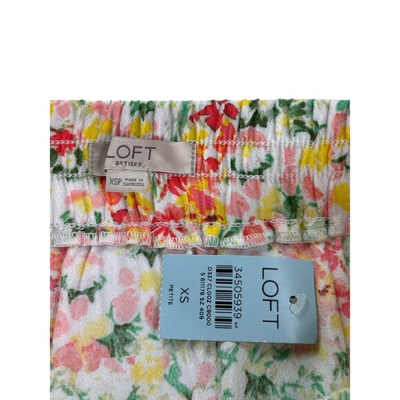 Loft Womens Petite Floral A-Line Skirt Size XS Flounce Hem Rayon Knee Length New - Picture 5 of 6